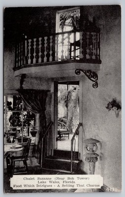 Vintage Chalet Suzanne Lake Wales Florida Lithograph Postcard
