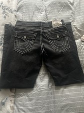 True Religion Ricky Men’s Relaxed Straight Jeans Black W34 L34 Denim