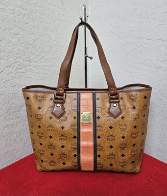 MCM Cognac Orange Handbag Tote Bag AUTHENTIC