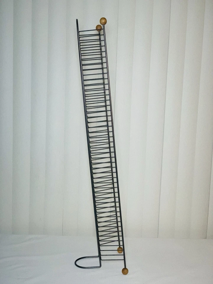 Vintage DVD/Game Storage Tower Wire Stand Rack Gunmetal Gray Holds 45 DVDS - Image 2 of 4