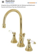Kingston Brass KS2982BPL Bel-Air Widespread Bathroom Faucet with Brass Pop-Up
