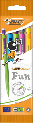 BIC Matic Fun Druckbleistift Set - HB 0,7 mm Druckbleistifte mit Gummis