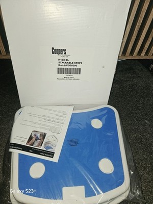 Coopers H138 BL stapelbare Stufen Charge PO30596 blau & weiß BRANDNEU IN BOX UK