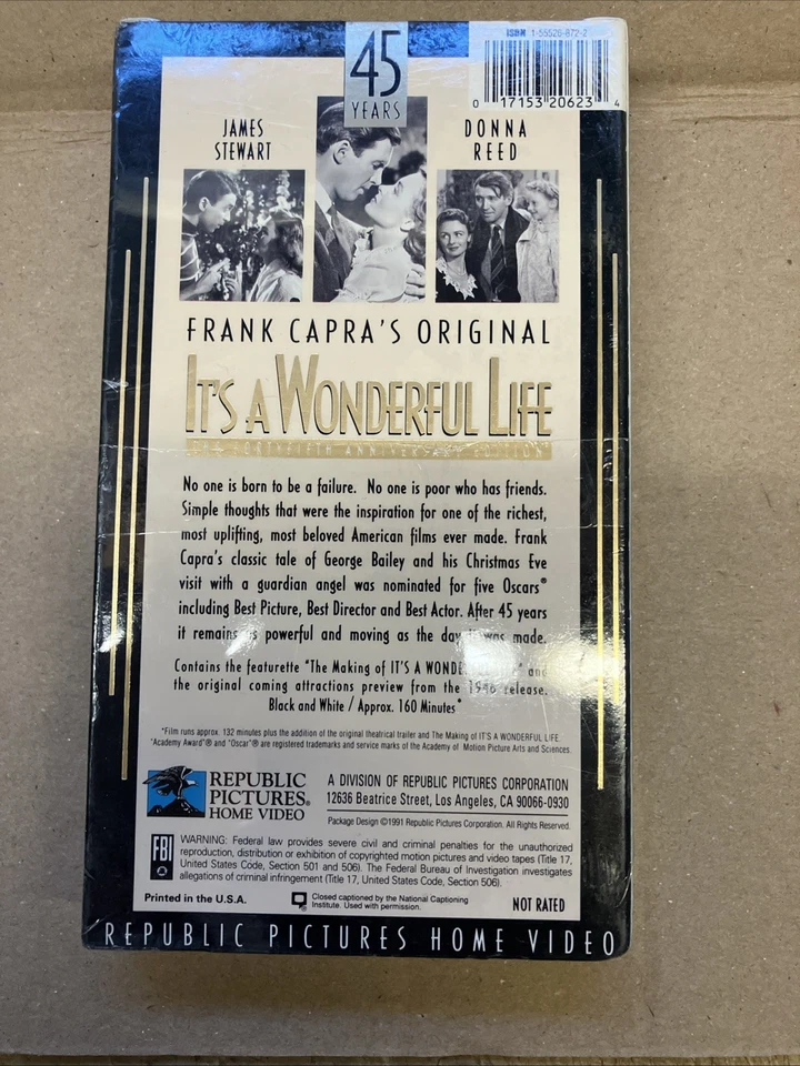 IT'S A WONDERFUL LIFE (VHS, 45th Anniversary Edition.) Christmas Brand New - Image 2 of 3