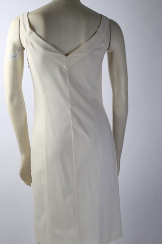 Narciso Rodriguez Off White Cotton Sleeveless V-Neck Sheath Dress Size 40 US 4 - 第 8/11 張圖片