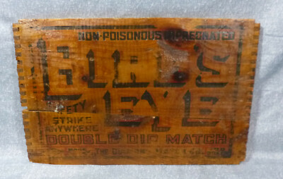 Antique Birds Eye Safety Strike Anywhere Matches Advertising Crate Side
