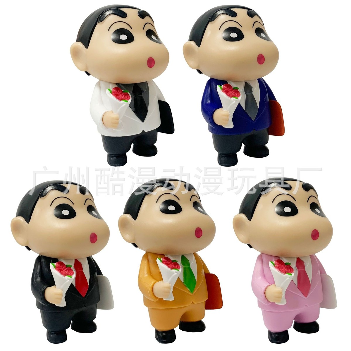 5pc/Set Crayon Shin-chan Cosplay Go To Work Figure Toys Set Decor