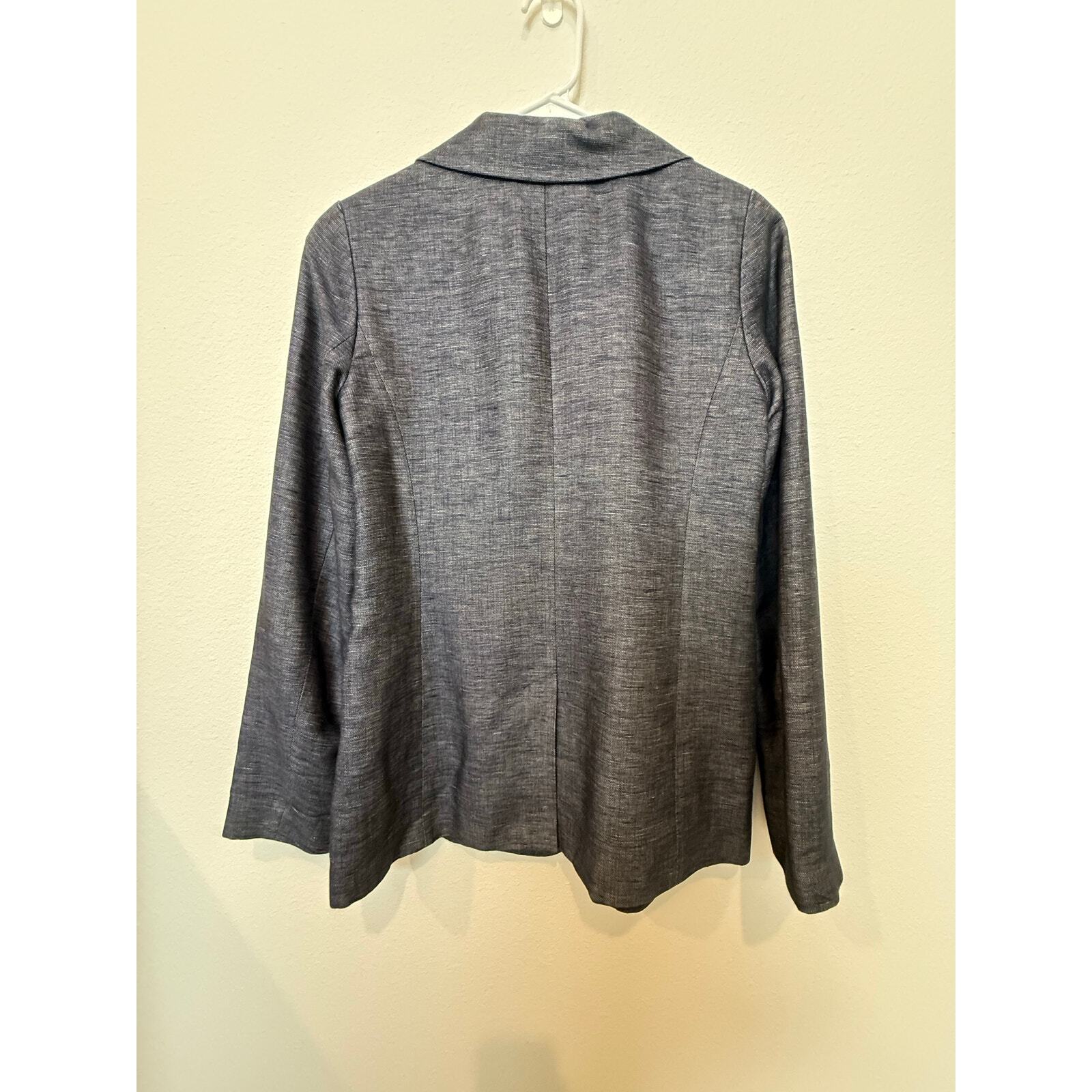 Halogen 2 Button Blazer Gray Pockets Medium Linen… - image 2