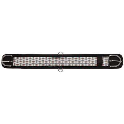 Showman Gray Blue Aztec Print Neoprene Girth w/ Stick & Peel