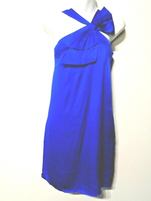 Yumi Kim Women's Royal Blue Silk Thick Strap Bow Straight Dress Sz XS NWT  200