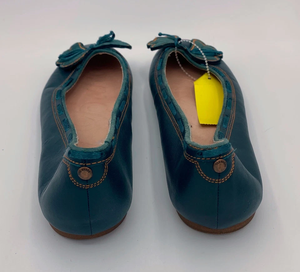 Ted Baker Mujer Talla 7 Verde Ballet Planos Flor Y Lazo Adorno Usado en Excelente Condición Foto 4 de 4