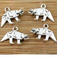 6pcs tibetan silver plated Cute dinosaur charms EF1542