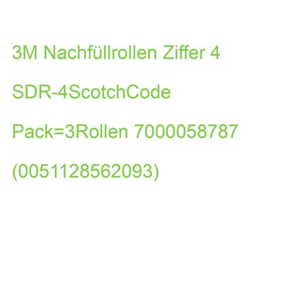 3M Nachfüllrollen Ziffer 4 SDR-4ScotchCode Pack=3Rollen 7000058787 (005112856209
