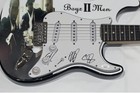 BOYZ II MEN SIGNED CUSTOM ELECTRIC GUITAR NATHAN SHAWN WANYA  3X PROOF JSA COA — photo 2