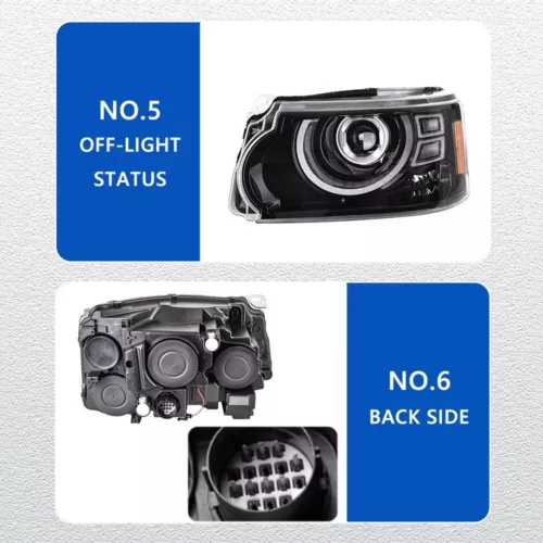 Conjunto de 1 par de faros LED para Land Rover Range Rover Sport 2005-2013 - Imagen 8 de 19