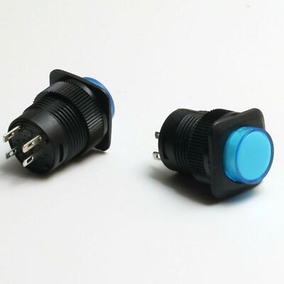 Push to Make Momentary blau beleuchteter Schalter 1,5A 250V / 2,2Vdc 25mA LED
