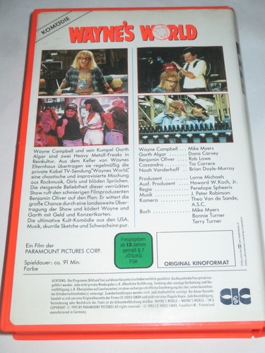 CIC Video 2331 - Wayne's World - VHS/Komödie/Mike Myers/Dana Carvey/Rob Lowe - Bild 2 von 2