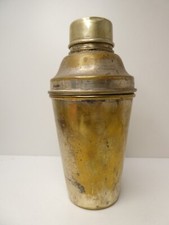 VINTAGE ART DECO SILVER PLATED COPPER COCKTAIL SHAKER MADE IN ENGLAND