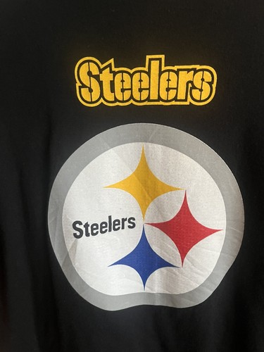 Urban Outfitters Reworked Vintage Steelers Black Bandana Sleeve T-Shirt Size M-L - Picture 5 of 16