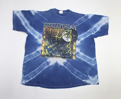 Vtg 90s Steeleye Span Tie Dye Shirt UK Tour 96-97 Folk Rock Band Men's Tee XL