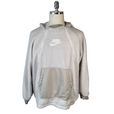 Pull à capuche femme Nike Sportswear XL crème Sherpa Atmosphere