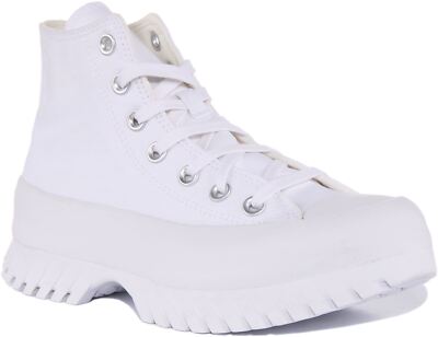 Converse A00871C Lugged 2.0 Hi Damen hohe Turnschuhe in Weiß Größe UK 3   8