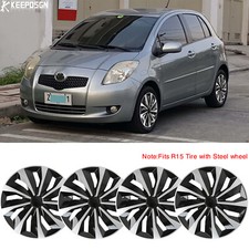 For Toyota Yaris 2000-2024 15" 4 Hubcaps Wheel Cover Hub Caps Fits R15 Steel Rim