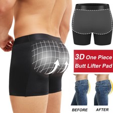 Hip Booty Mens Butt Lifter Boxer Briefs Shorts Padded Underwear Shaper Shapewear