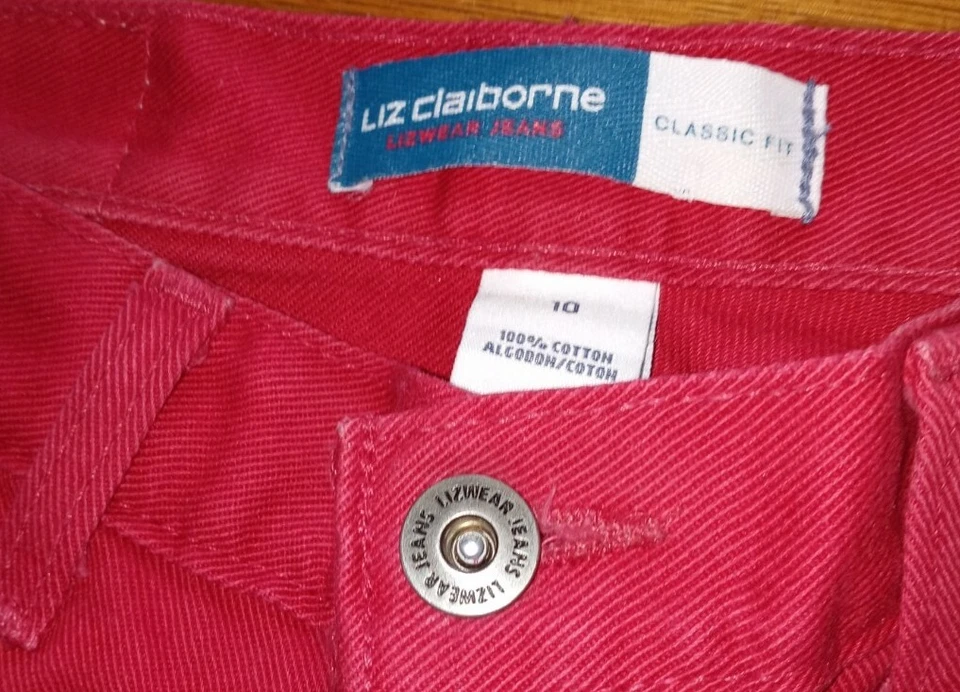 Pantalones de mezclilla rojos vintage para mujer Mamá Lizwear talla 10 Foto 3 de 4