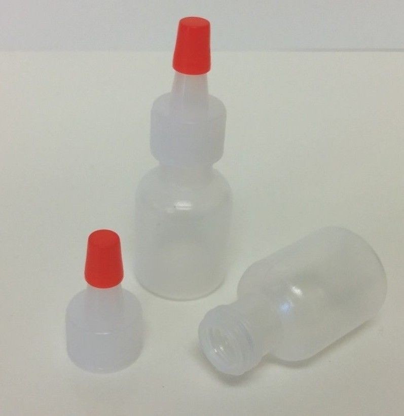 50 pack of 1/4oz (7.5mL) Plastic Boston Round Squeeze Bottles with Yorker Caps