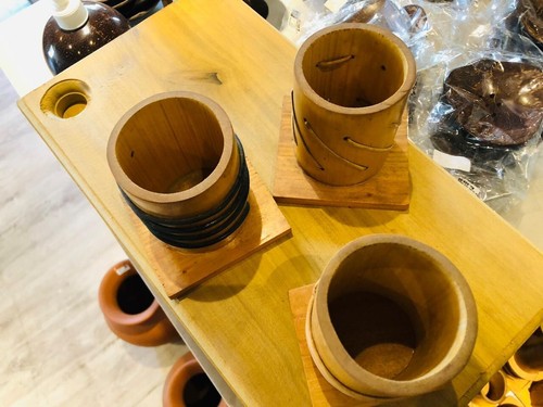 Eco-Friendly Bamboo Pen Holder Stylish & Cute Storage Pot for Desk Organization - Picture 6 of 13