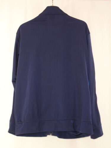 REEBOK HERREN Gr. XXL DUNKELBLAU HELLBLAU GESTREIFT FULL ZIP TRACK TOP - Bild 2 von 6