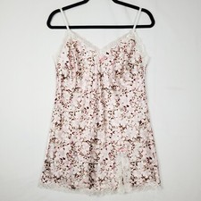 Victorias Secret Womens Satin Slip Lingerie Medium Floral Animal Lace Trim 2012