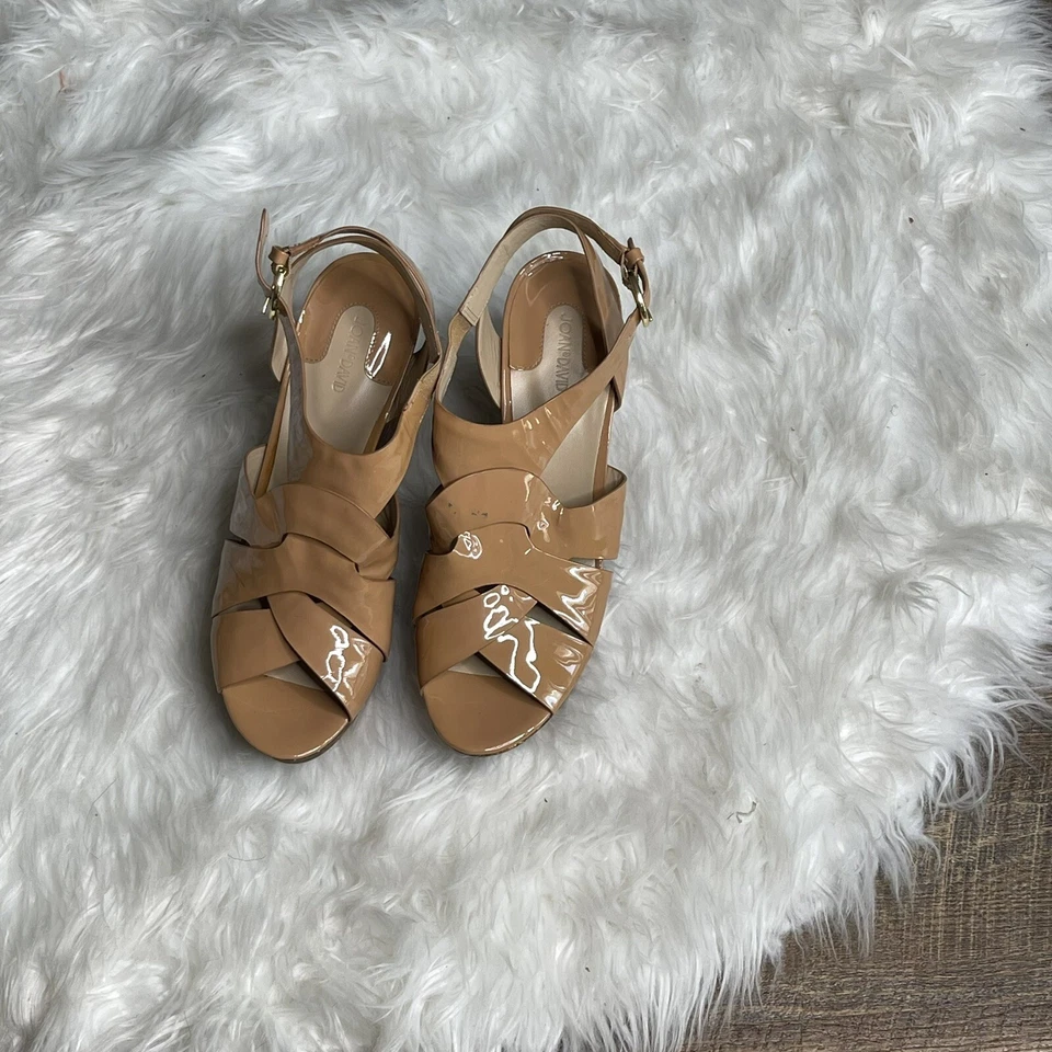 Joan & David Dayah Tan Cream Leather Reptile Designer Espadrille Wedges 9M US - Изображение 2 из 4