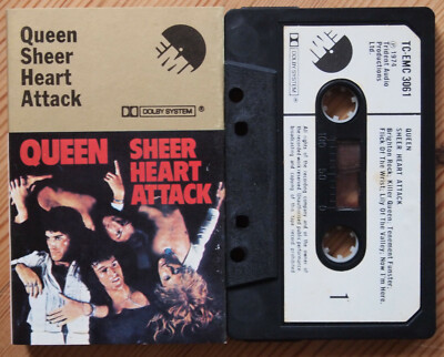 QUEEN - SHEER HEART ATTACK (EMI TCEMC3061) 1974 UK CASSETTE TAPE BLACK VG+