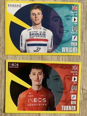 CYCLING 2 Stickers PANINI TOUR DE FRANCE 2024 : Ben TURNER + Fred WRIGHT