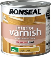 Ronseal Diamond Hard Interior Varnish Light Oak Matt 250ml