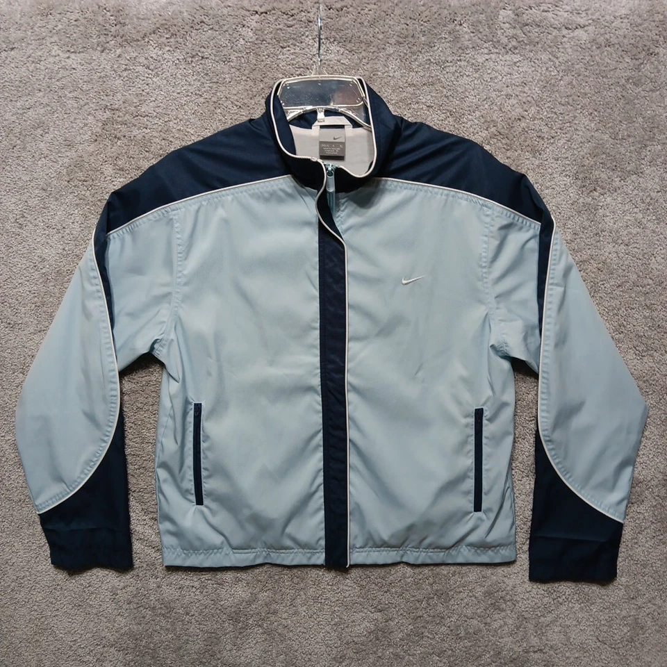 Chaqueta Nike De Colección Para Mujer Azul Mediana Cremallera Completa Calentamiento Equipo de Pista Y2K UNC #23 Foto 2 de 4