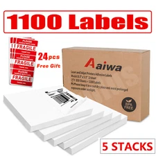 1100 Half Sheet Self Adhesive Shipping Labels 8.5" x 5.5" Address Labels US