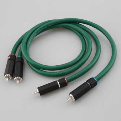 Pair HIFI Subwoofer Vergoldet RCA Kabel Cinch Signal Sound Verbindungskabel