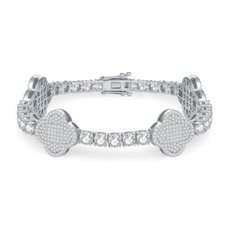 Moissanite Clover Tennis Bracelet Men Women Chain 925 Sterling Silver Hip Hop