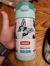 THERMOS FUNTAINER Water Bottle with Straw - 12 Ounce, Butterfly Frenzy - Kids St