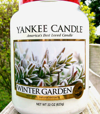 Yankee Candle Retired "WINTER GARDEN" Festive Large 22 oz WHITE LABEL RARE NEW