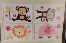 Little Bedding by Nojo Baby Girl Raspberry Jungle Wall Decals