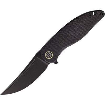Petrified Fish Simum Folding Knife K110 Blade Black Micarta Handle - PFP06DMDW