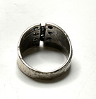 DQ09 Vintage Sterling Silver Wide Band Lace-Up Corset Design Ring Sz 8 — photo 4
