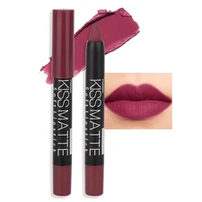 evpct 1Pcs Wine Red Matte Lipstick and Lip Crayon Liner Pencil Pen Set for Wo...