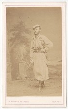 Pontifical Zouave to identify circa 1865 Bobbes Rennes Photo CDV Military
