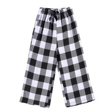 Kids Girls Red Plaid Buffalo Stretch Casual Christmas Lounge Sweatpants
