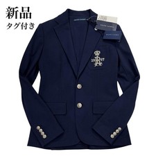 Ralph Lauren Womens Navy Blazer Jacket Silver Button Size 2